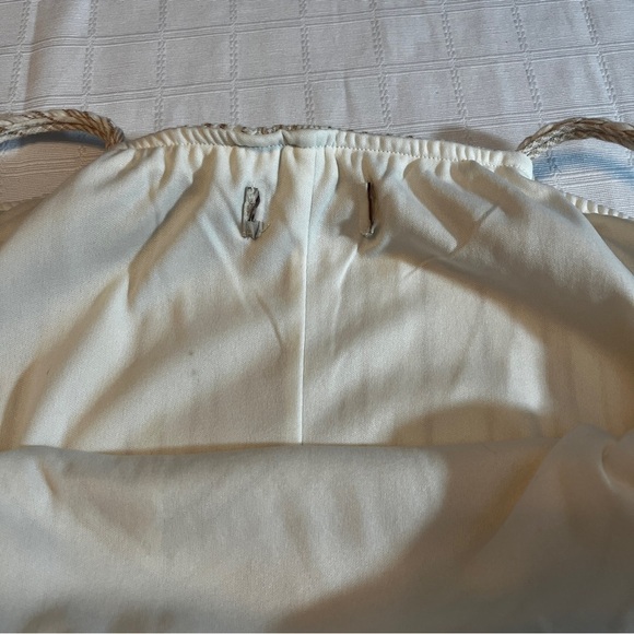 Women's Boho Gold & Tan Maxi Dress Braided Spaghetti Straps 100% Cotton - Picture 7 of 10